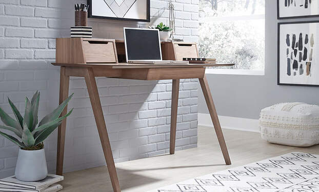 small desk with hutch