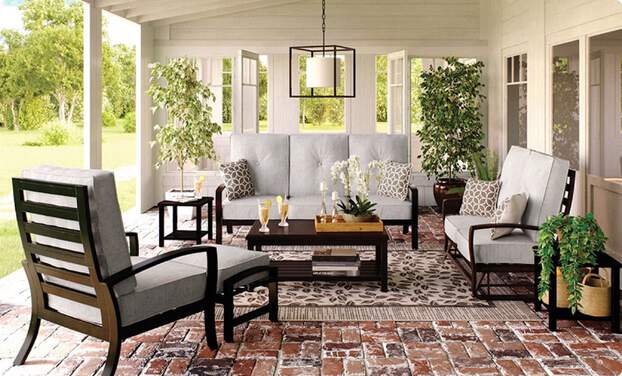 outdoor patio set with sofa loveseat and chair