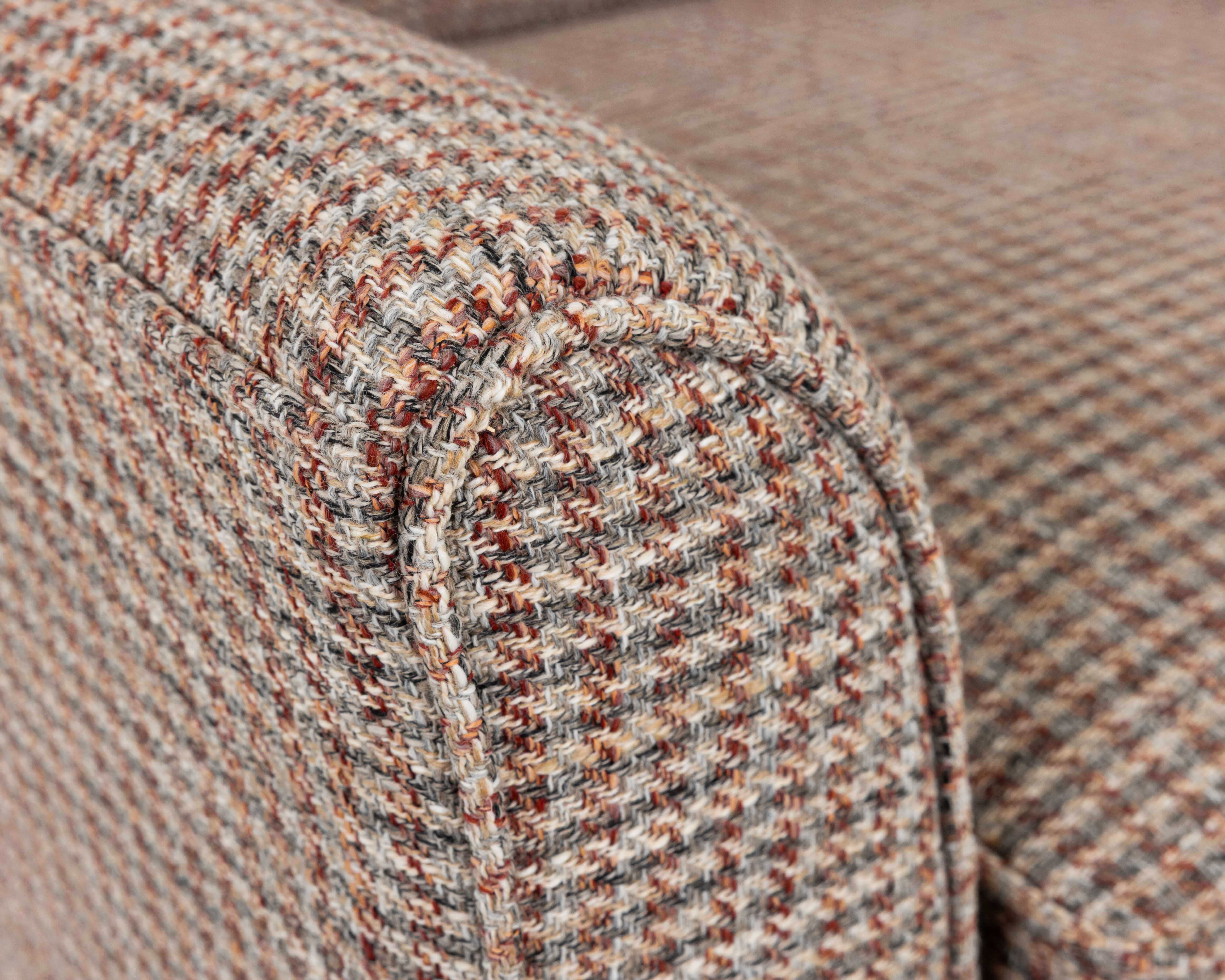 Tweed pattern arm of recliner