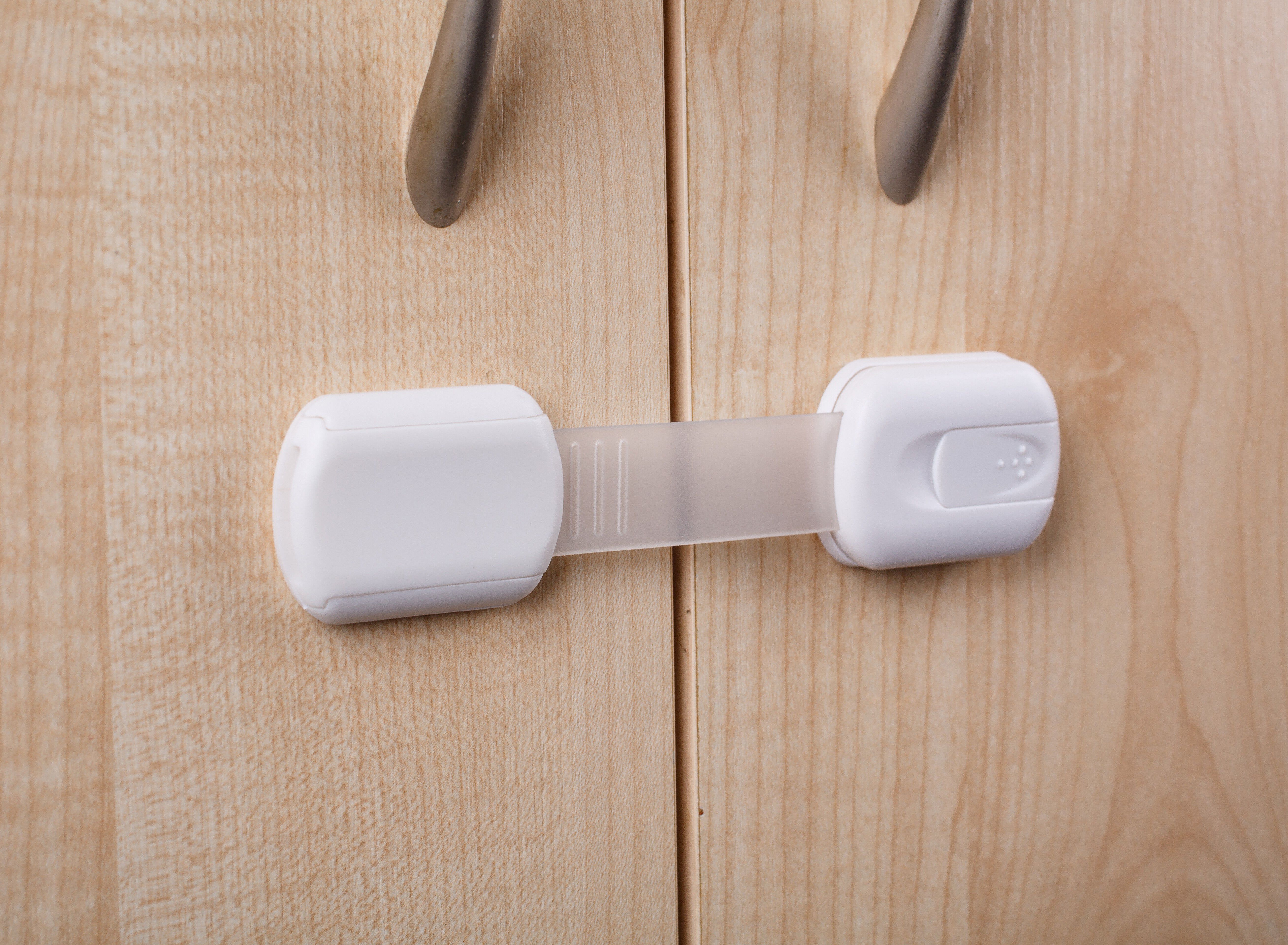 Strap latch used on cabinet doors. 