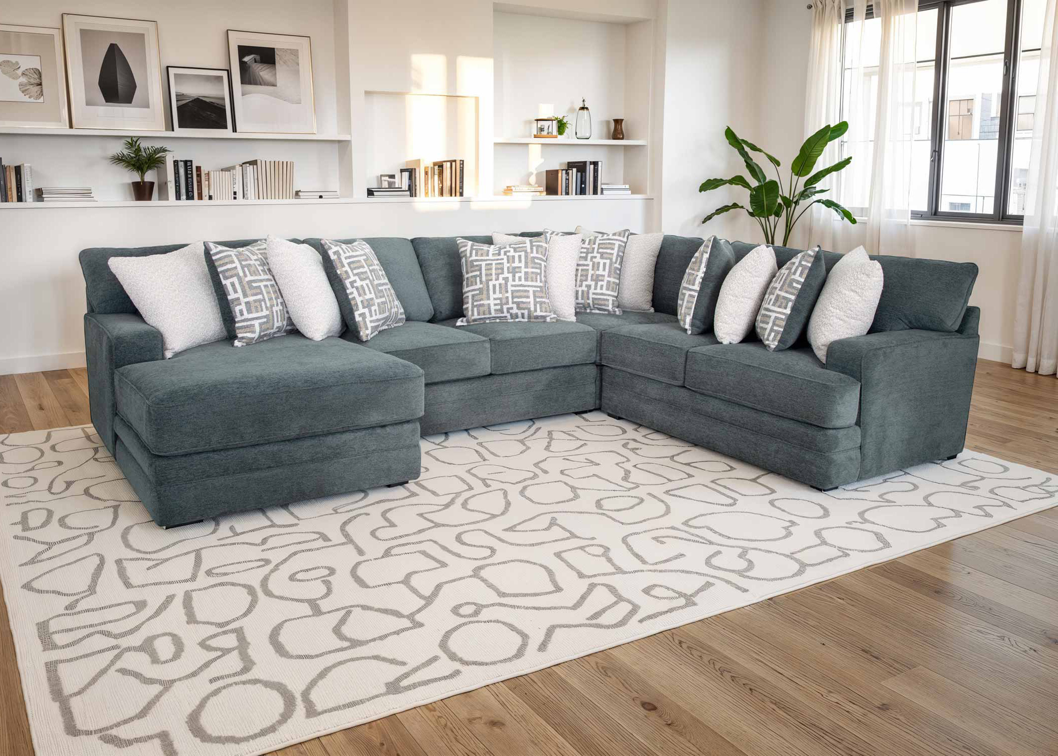 Large Upholstered Stationary Sectional