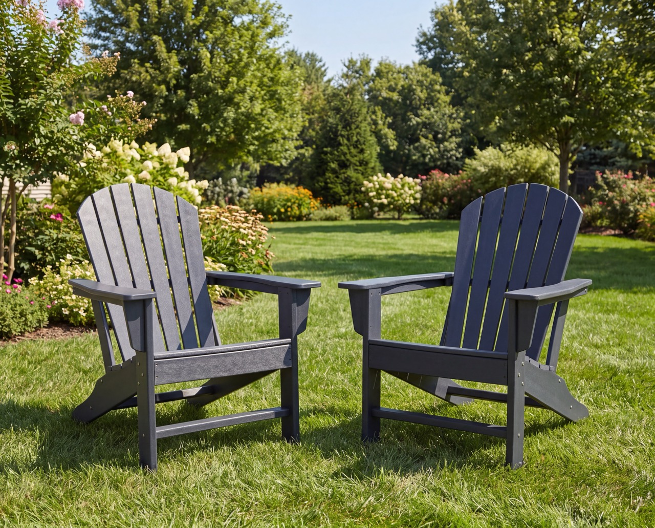 two adirondack chairs