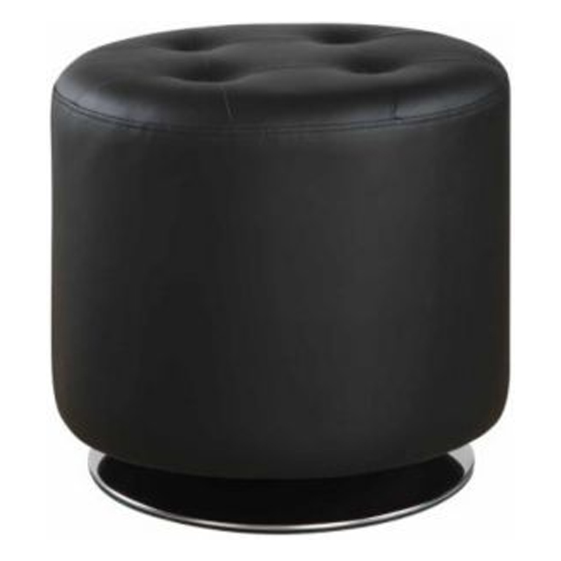 Black round ottoman