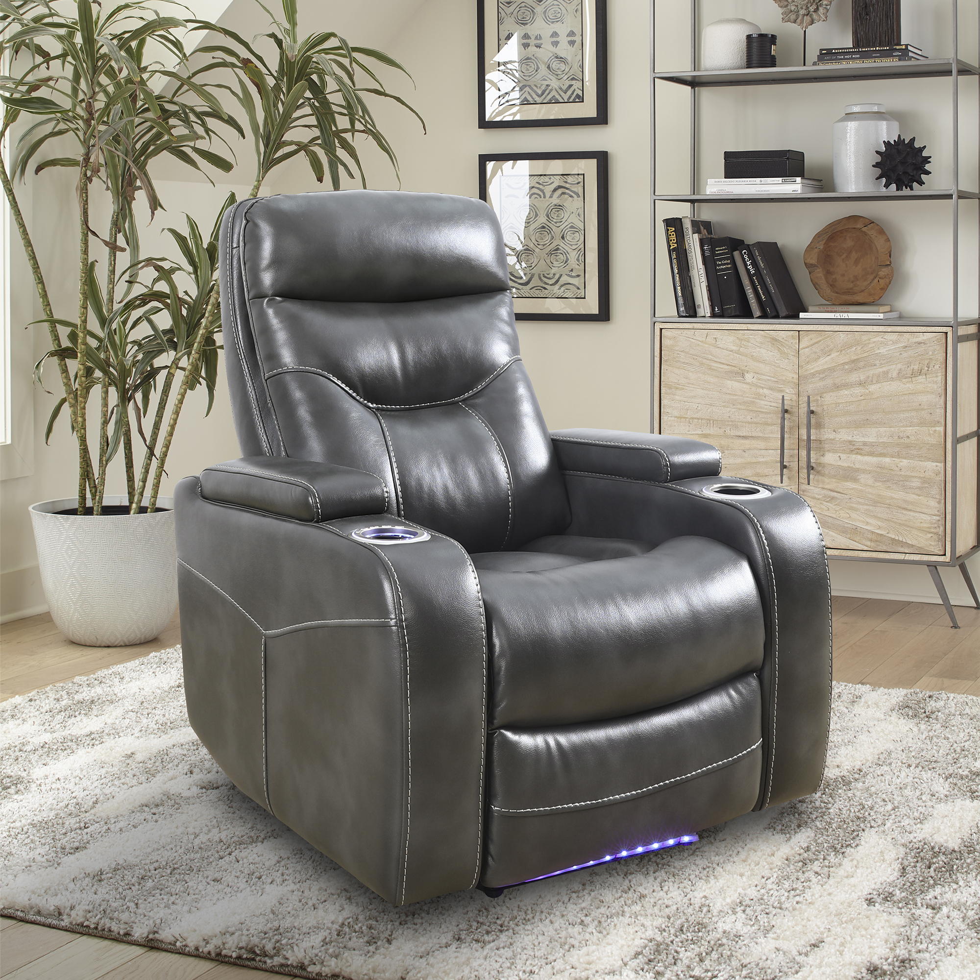 Parker House Origin Gray Power Home Theater Recliner