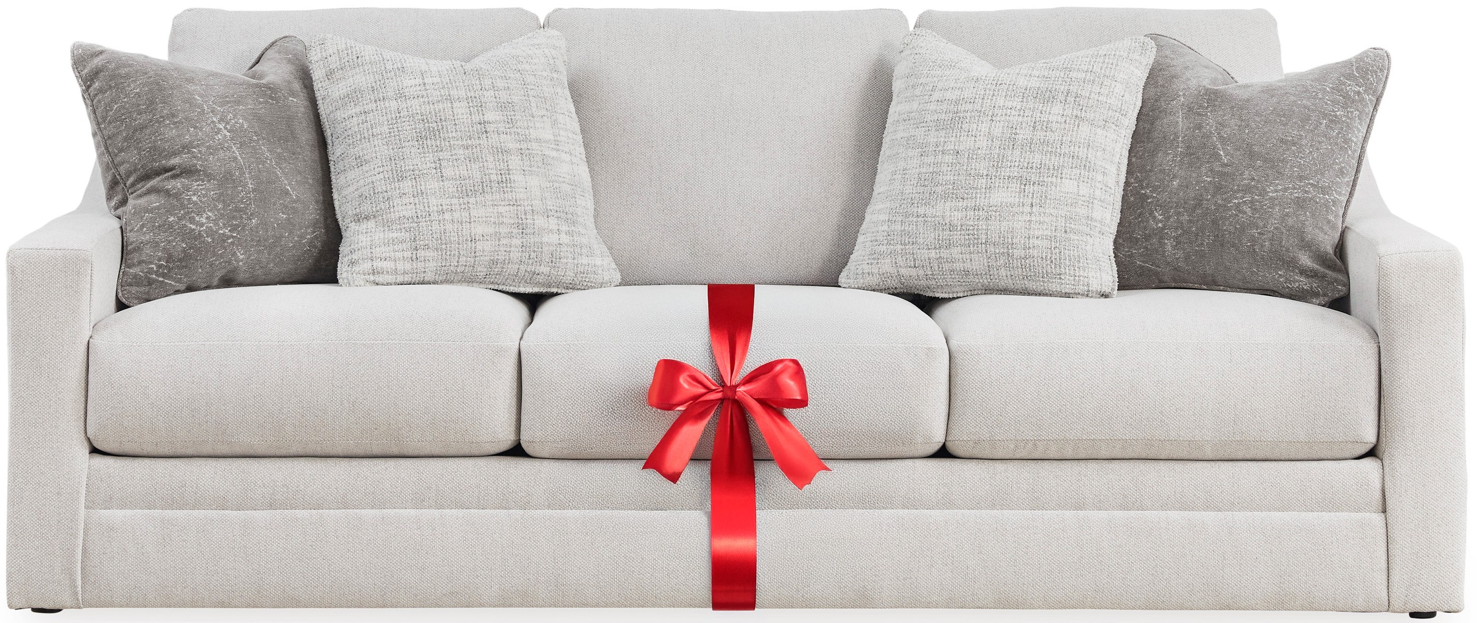 Sofa with red gift bow