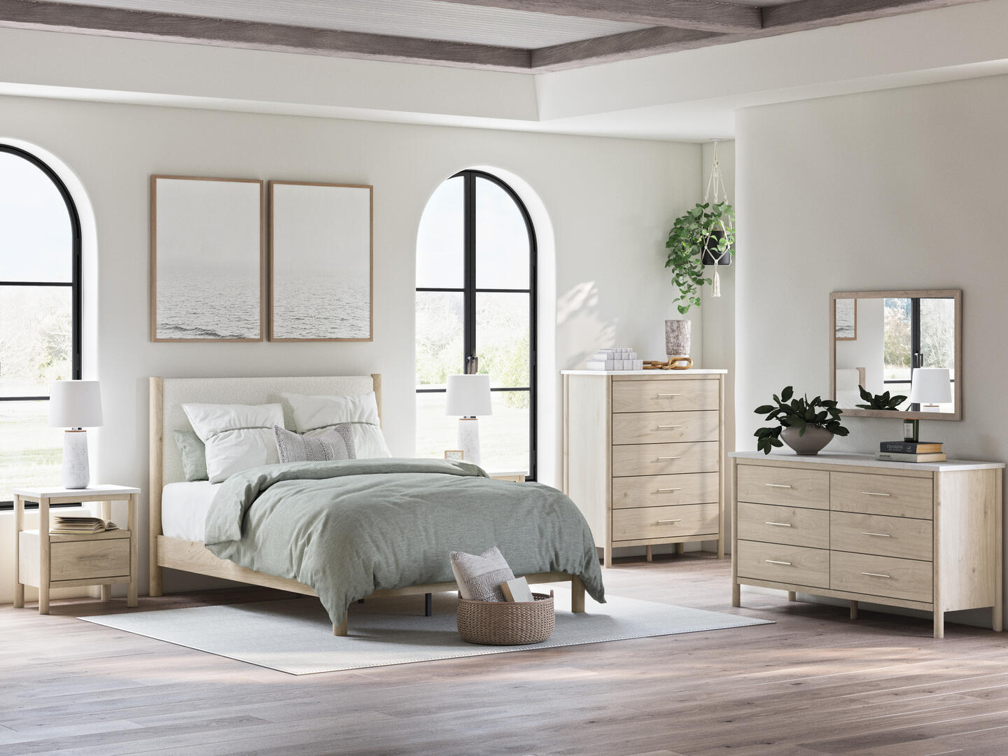 Ashley cadmori natural 4-piece queen bedroom set