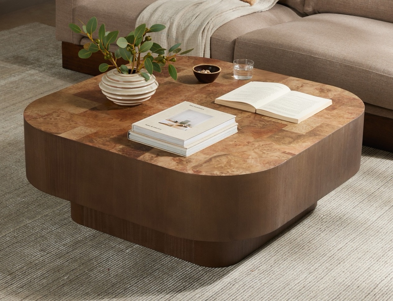 organic coffee table with curved edges
