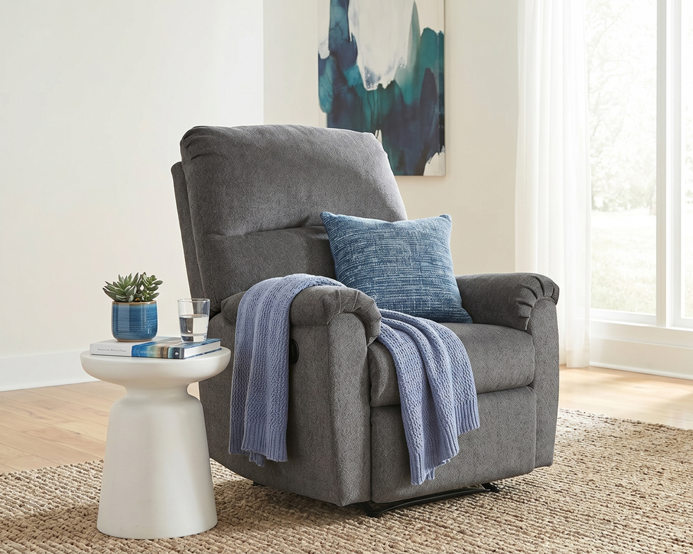 gray recliner in living room