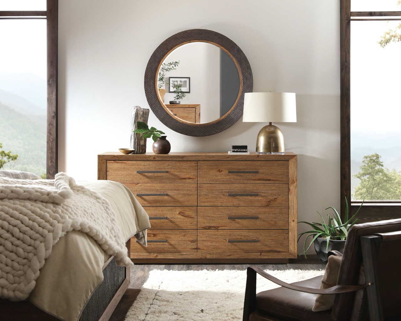 contemporary dresser in a curated bedroom space