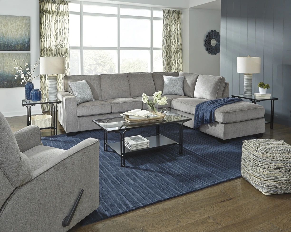 light gray sectional in a living room