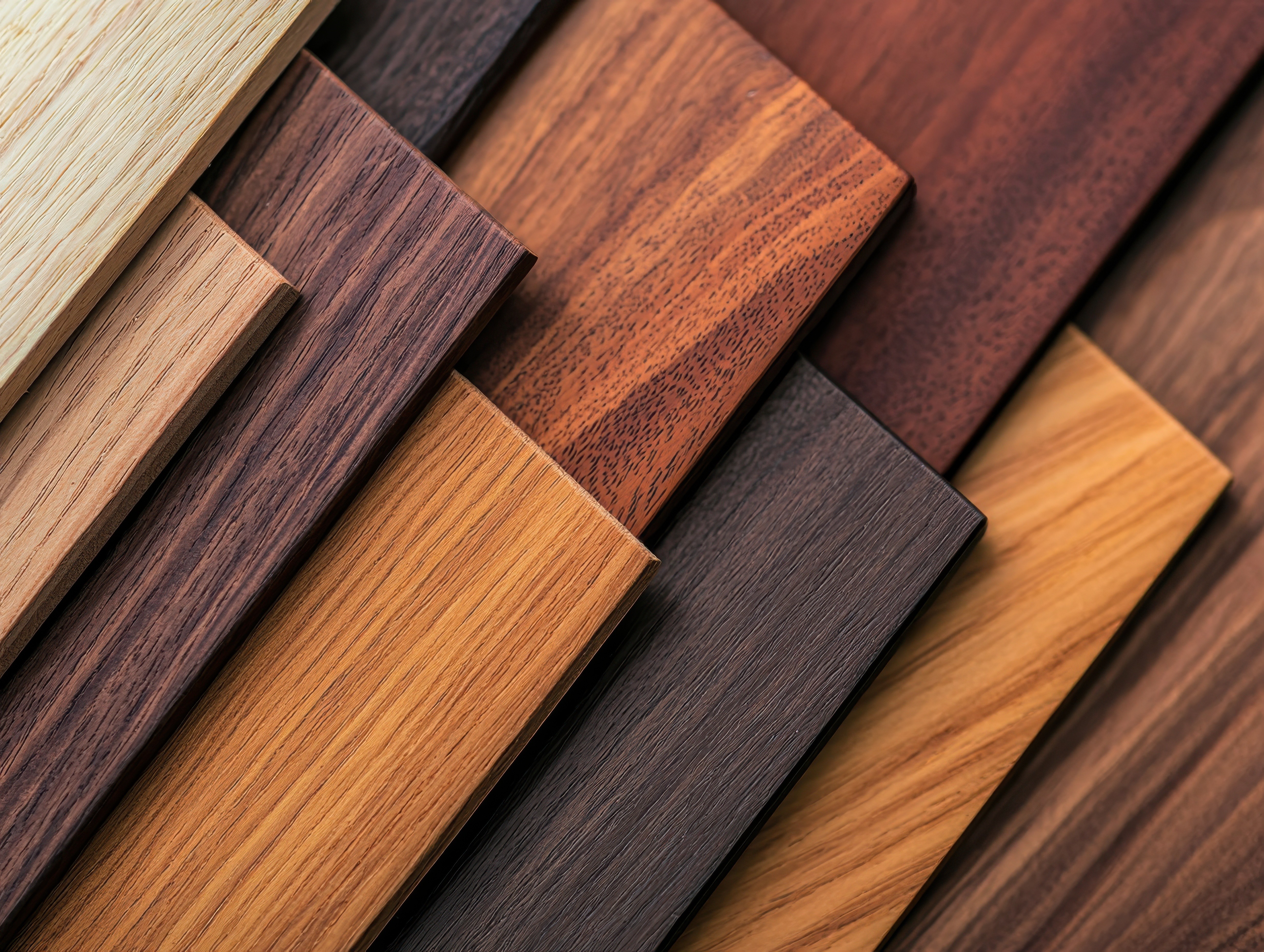 Wood strips with a variety of species and finishes
