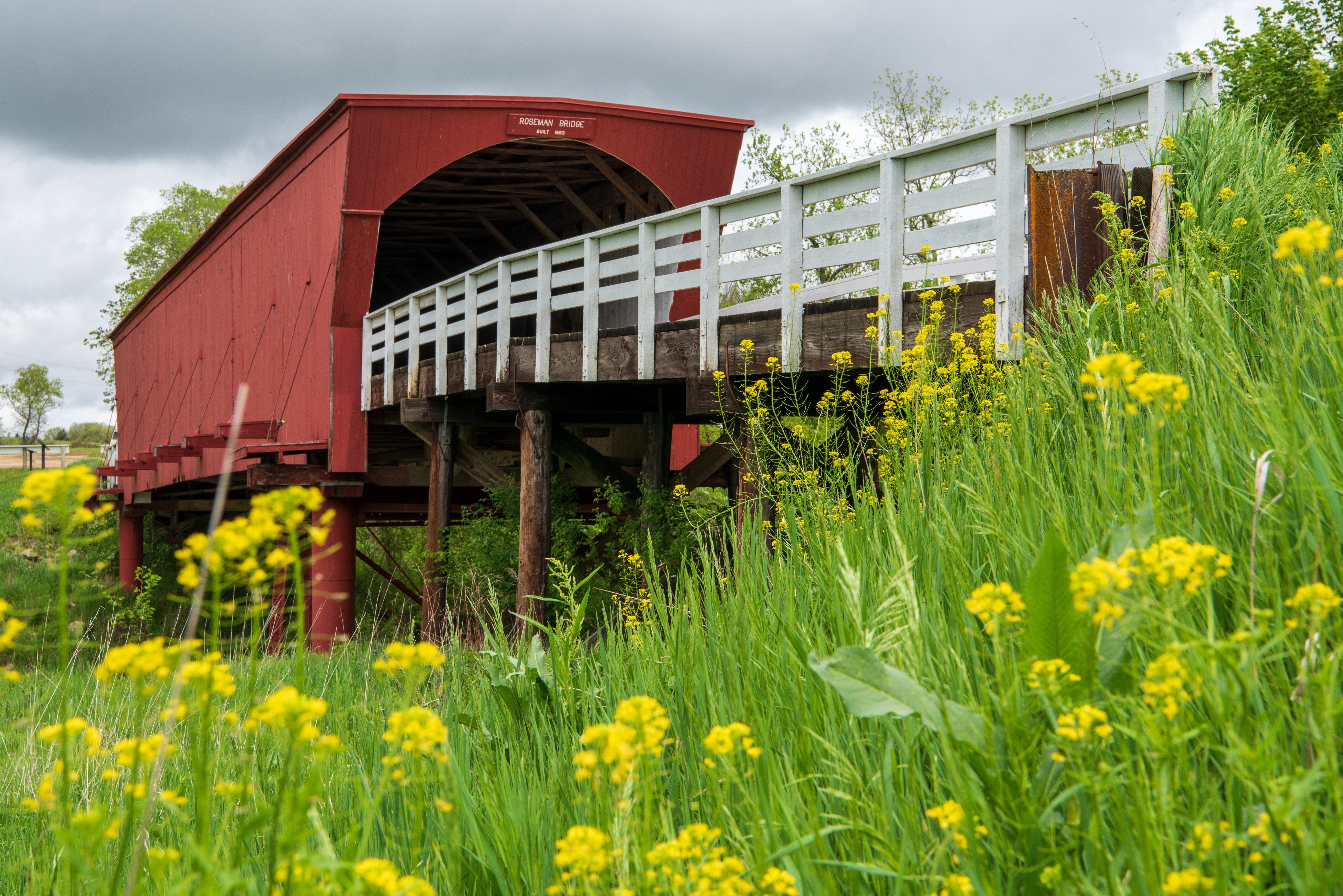 Red covered bridge of Madison County Iowa