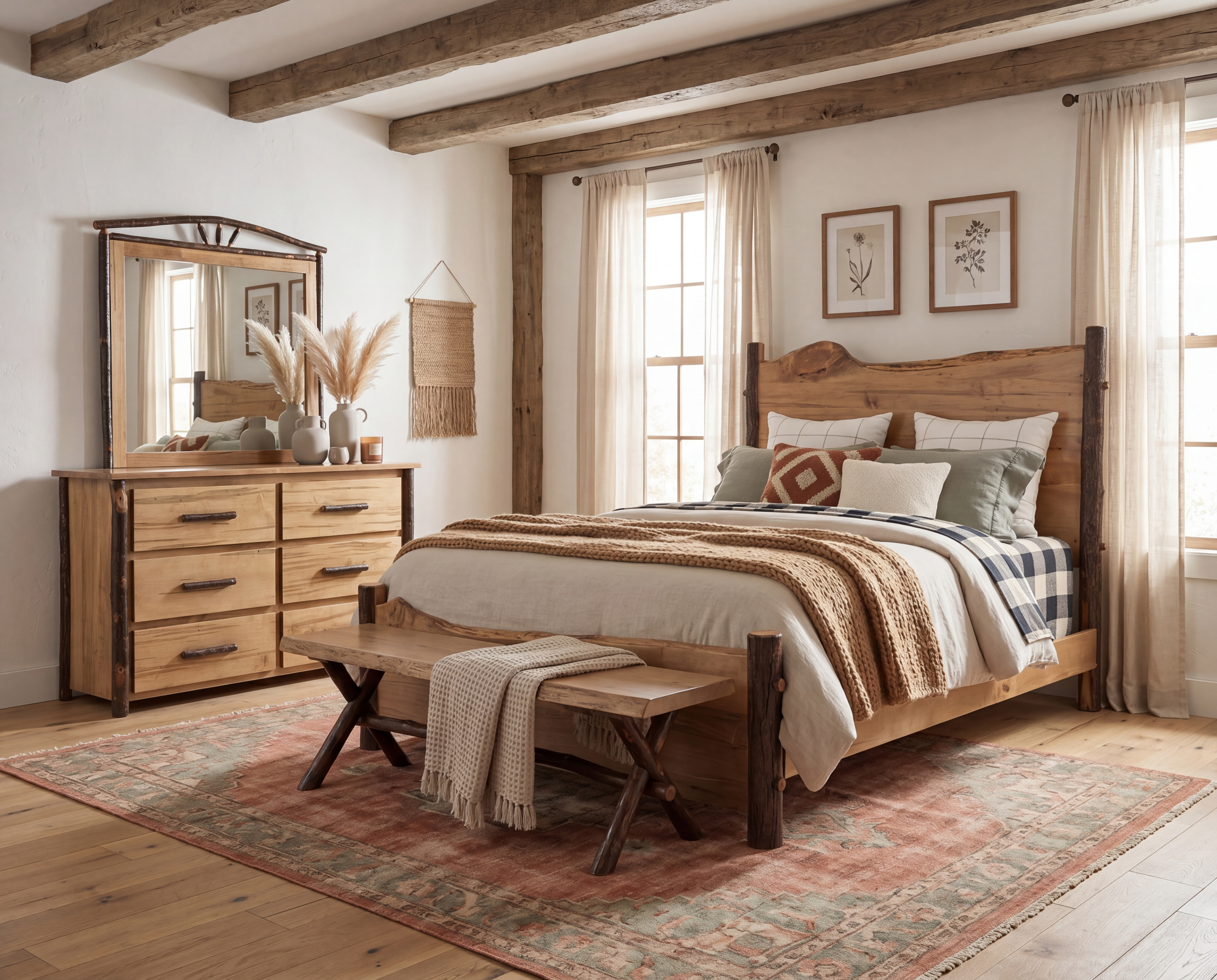 Rustic style bedroom scene