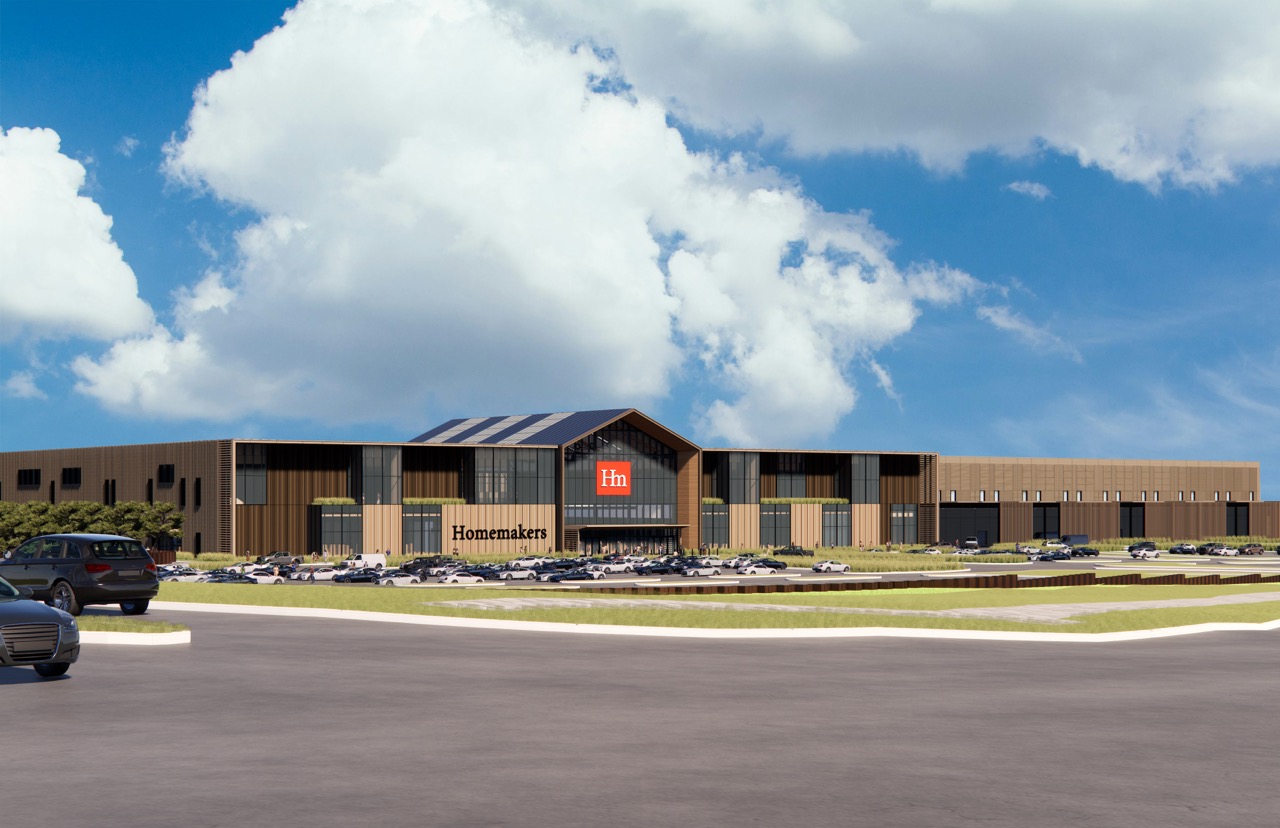 conceptual rendering of Tiffin store exterior