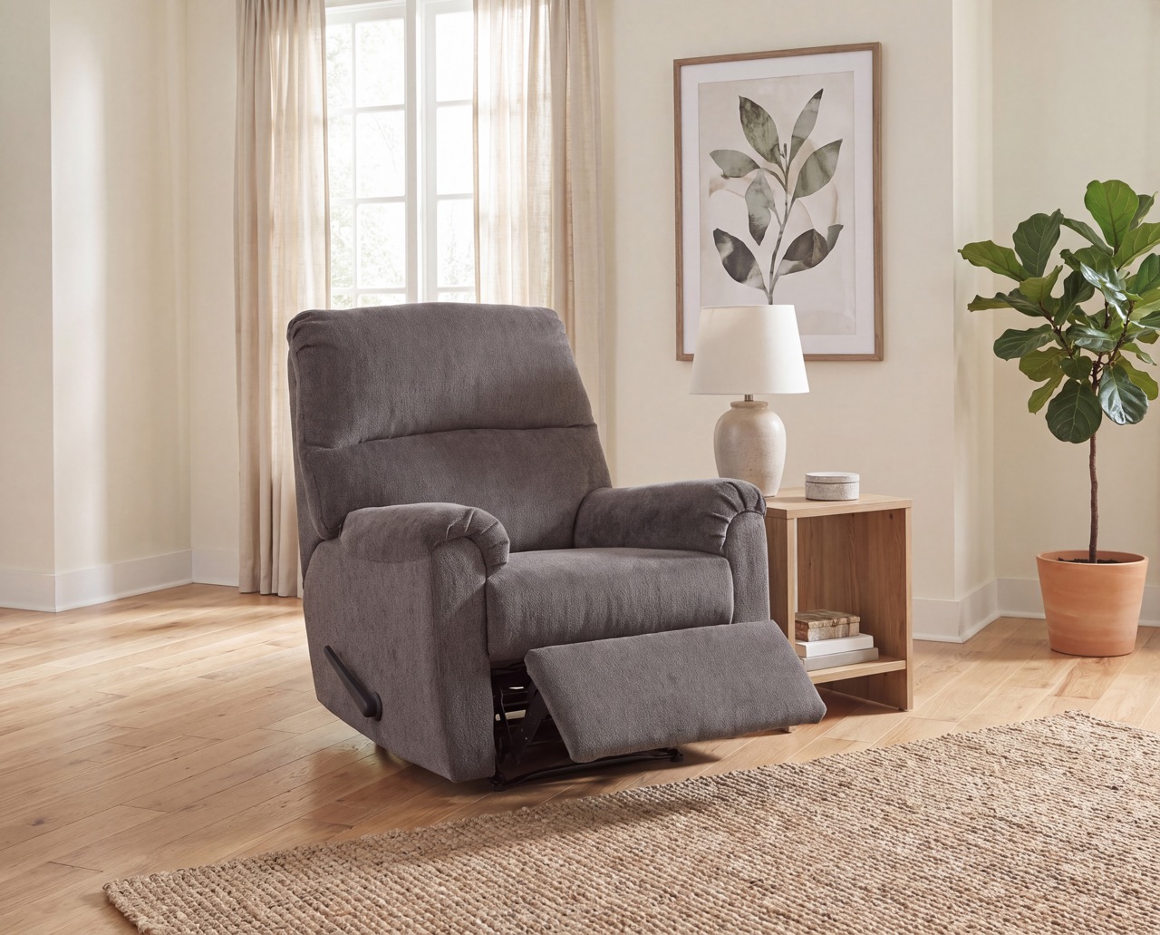 gray recliner in living room