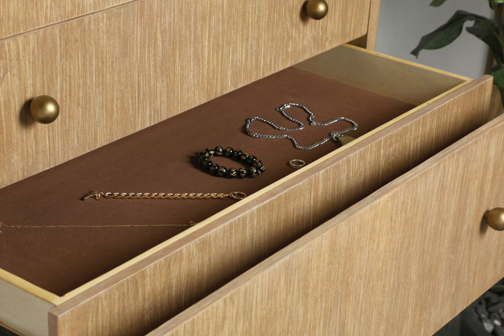 light oak dresser with hidden drawer