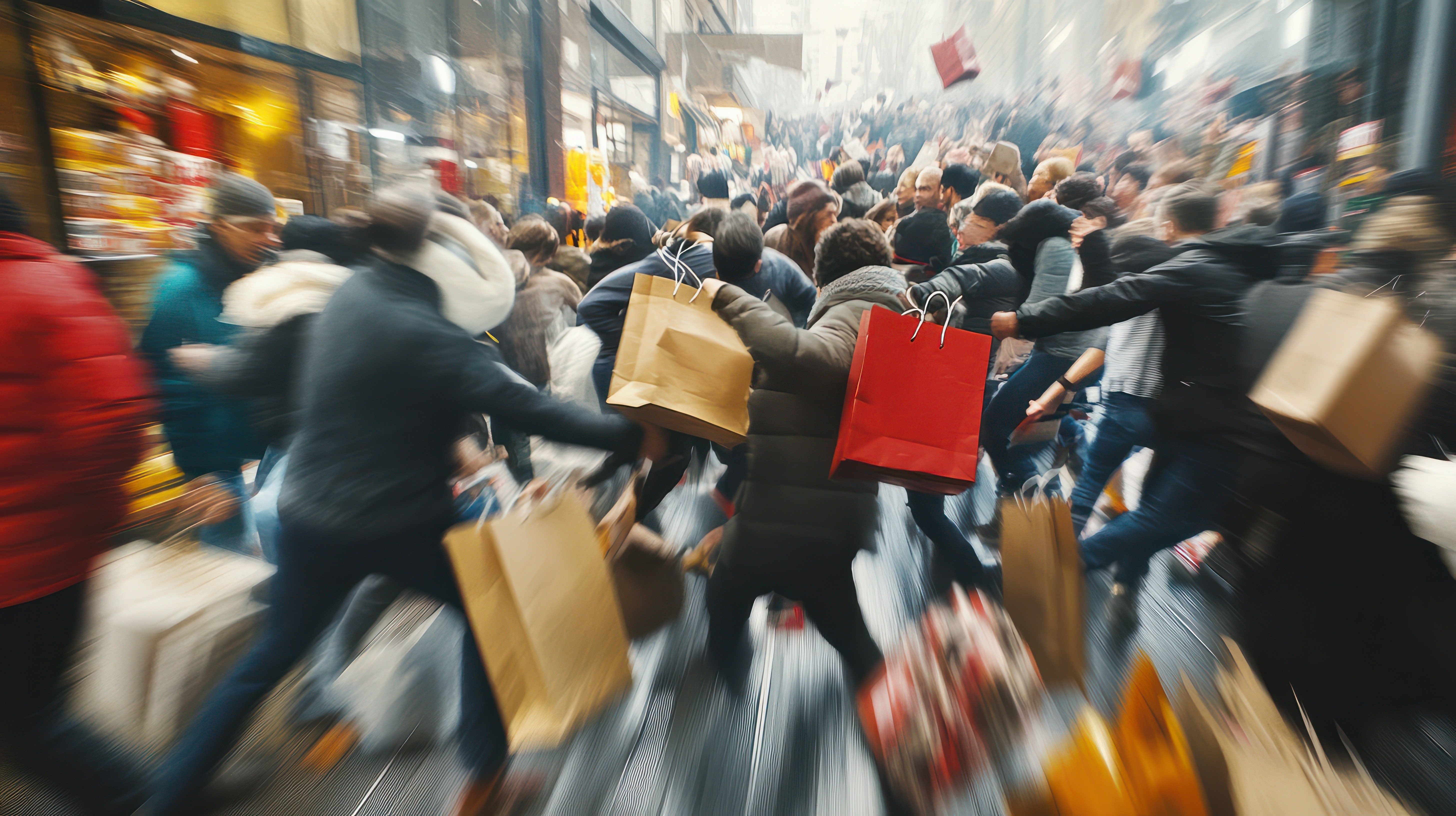 Black Friday shoppers in a chaos