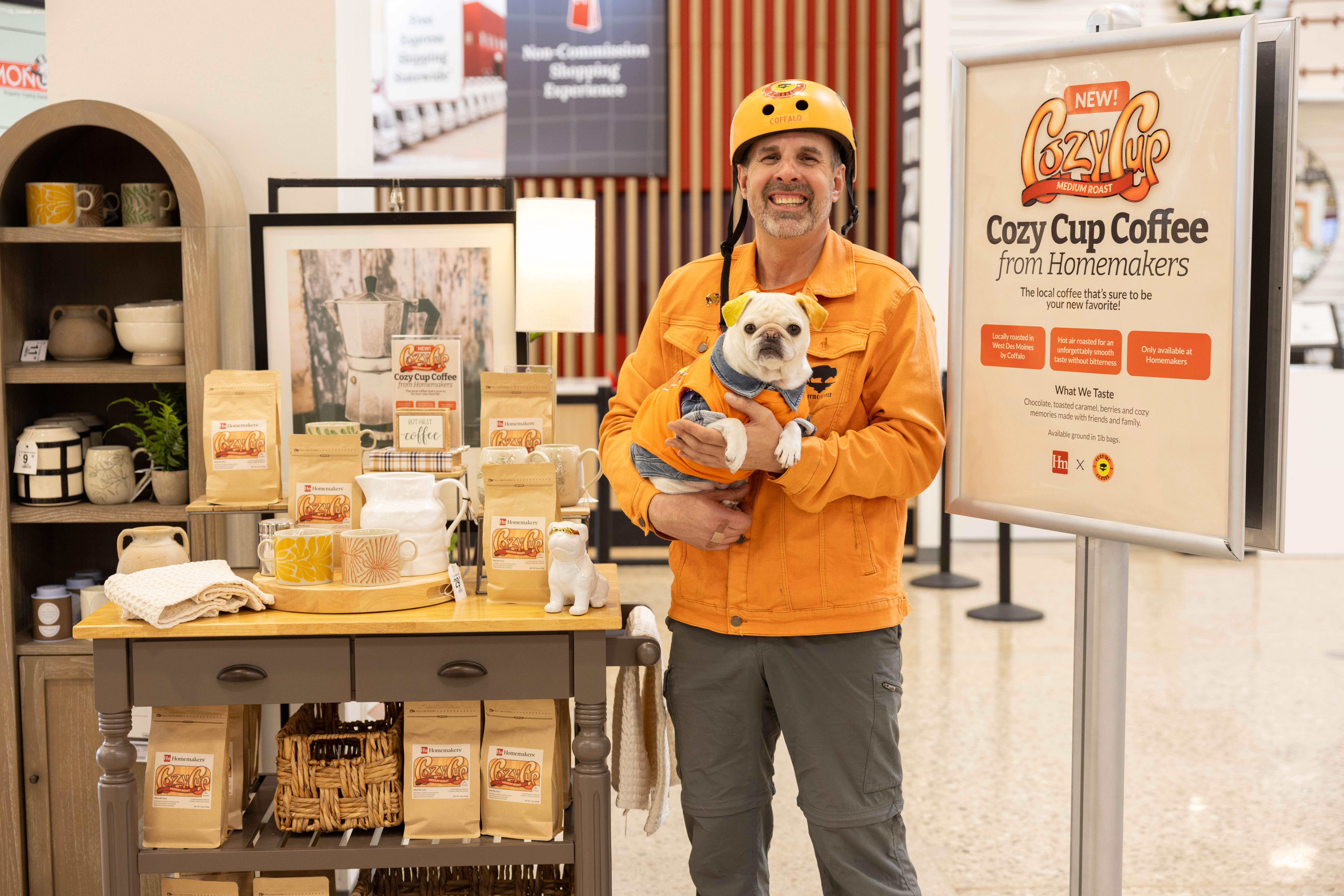 Chris James with Coffalo Coffee at Homemakers Furniture Showroom