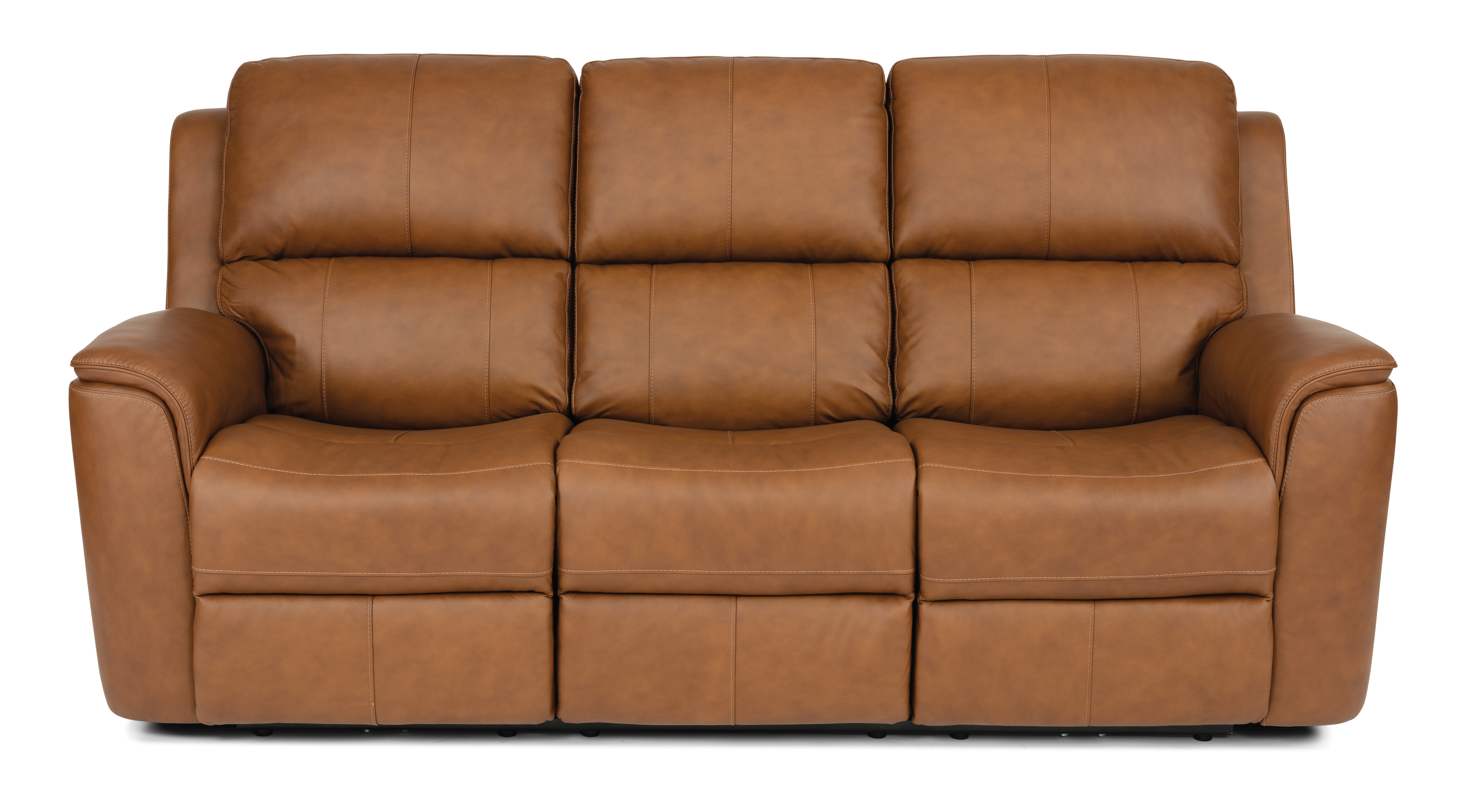 Flexsteel Henry Tan Leather Power Recline Sofa - Best