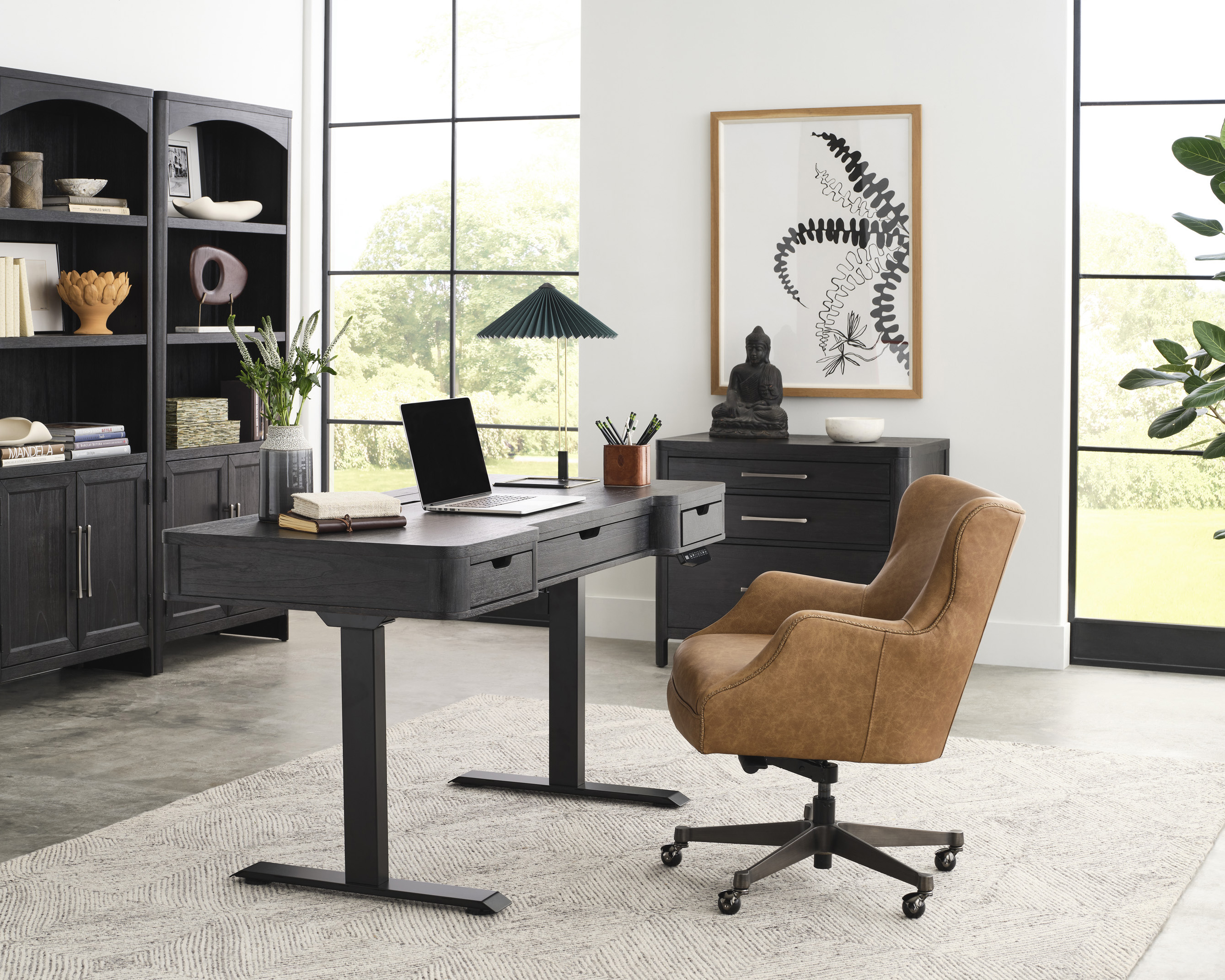 Transitional style home office space