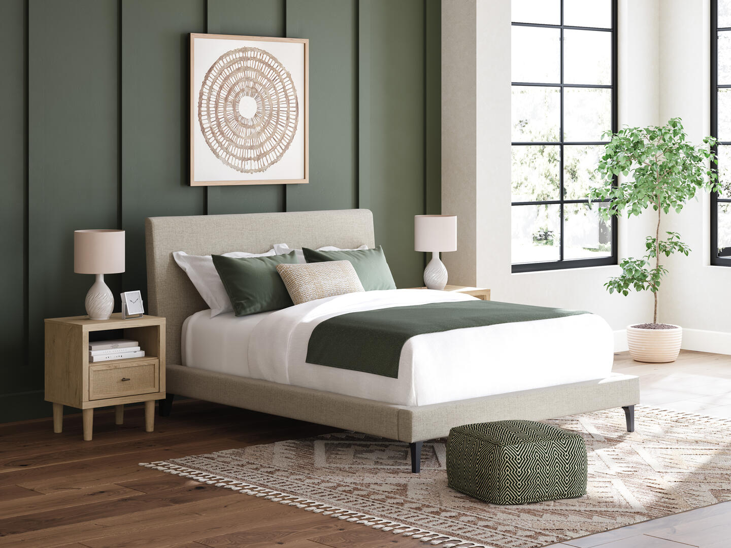 Ashley cielden king upholstered bed