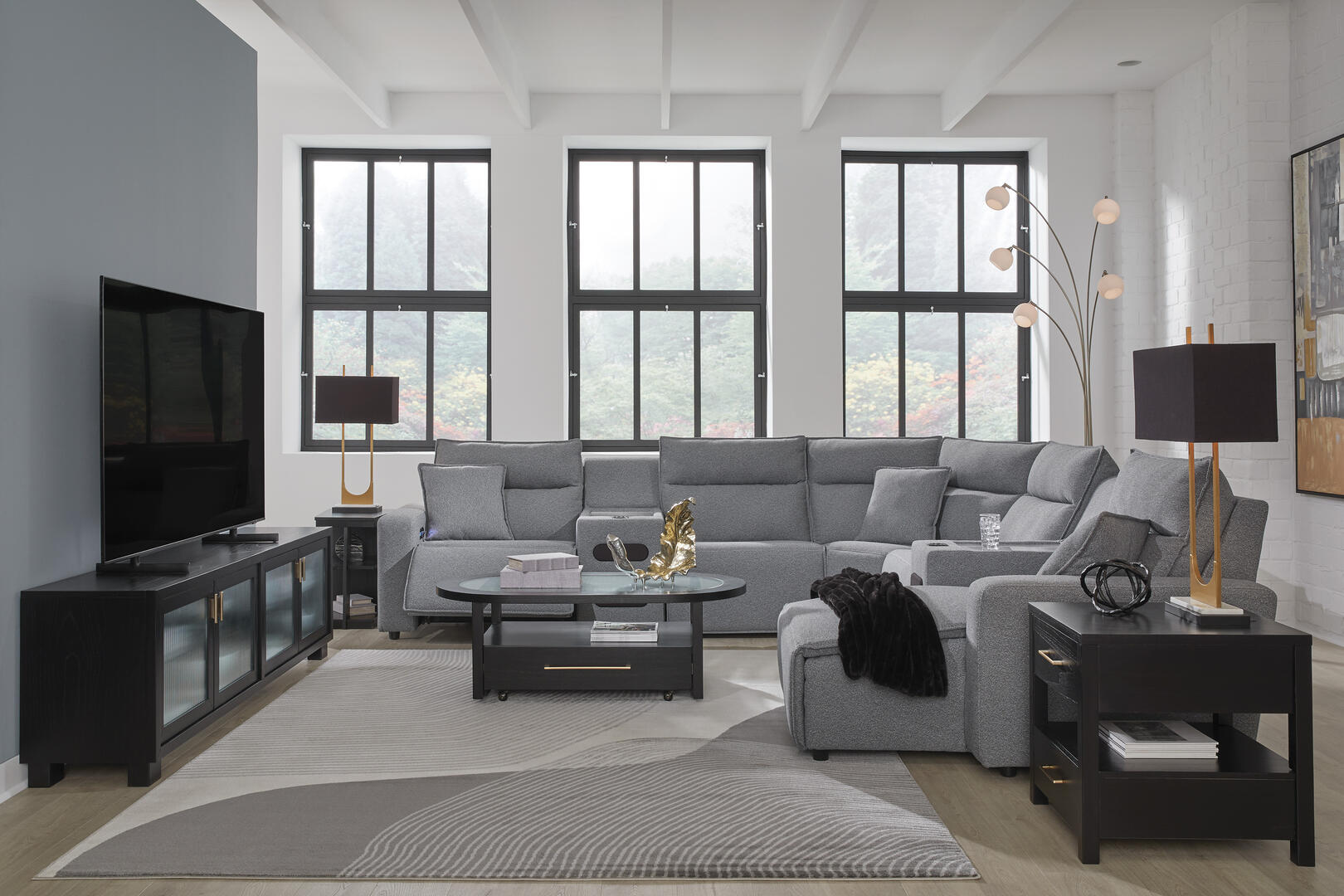 Ashley modmax salt and pepper 7-piece power sectional