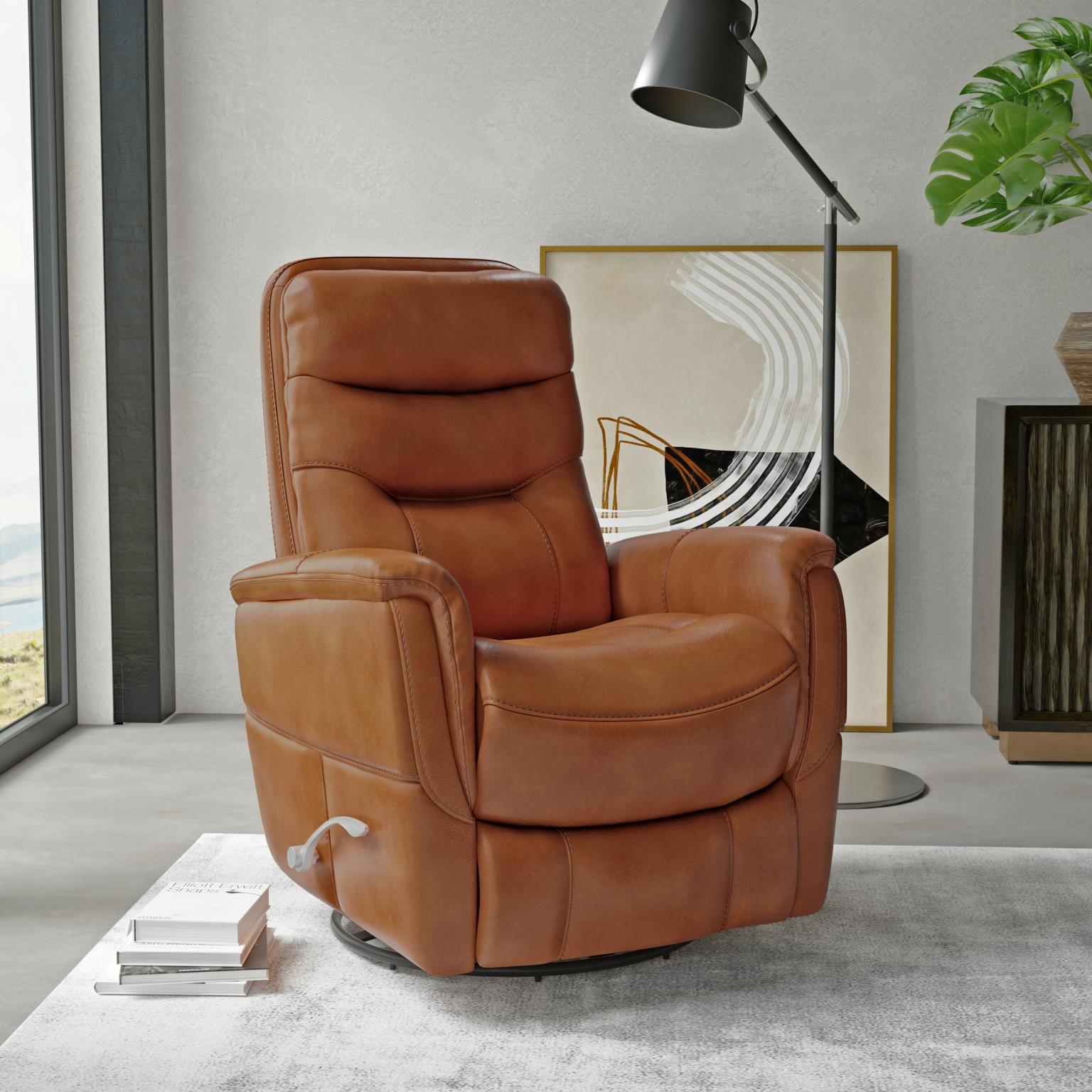 Parker House Furniture Gemini Butterscotch Leather Swivel Glider Recliner