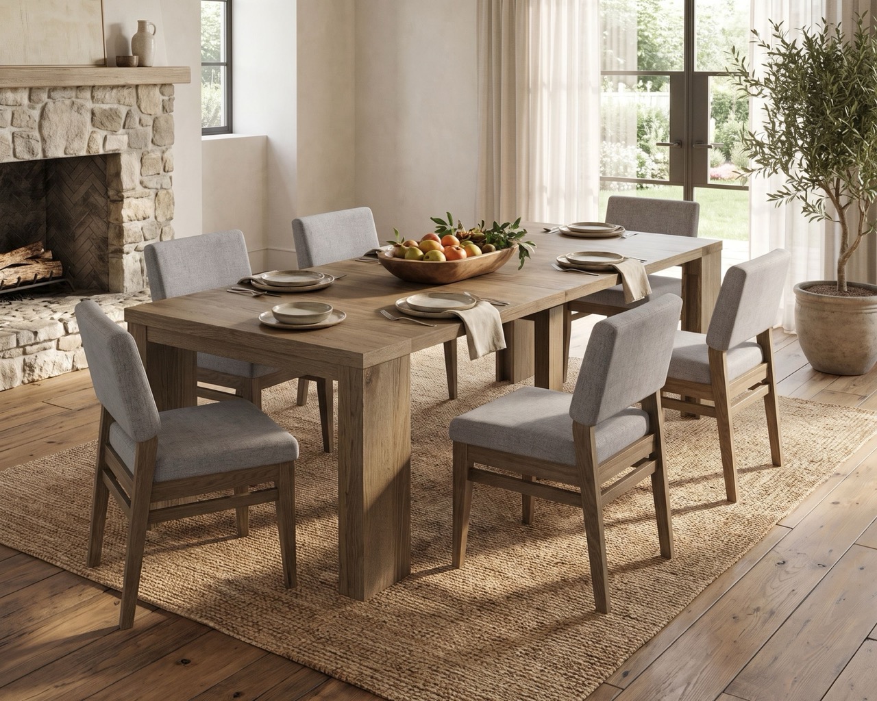 dining set styled in a dining room scene