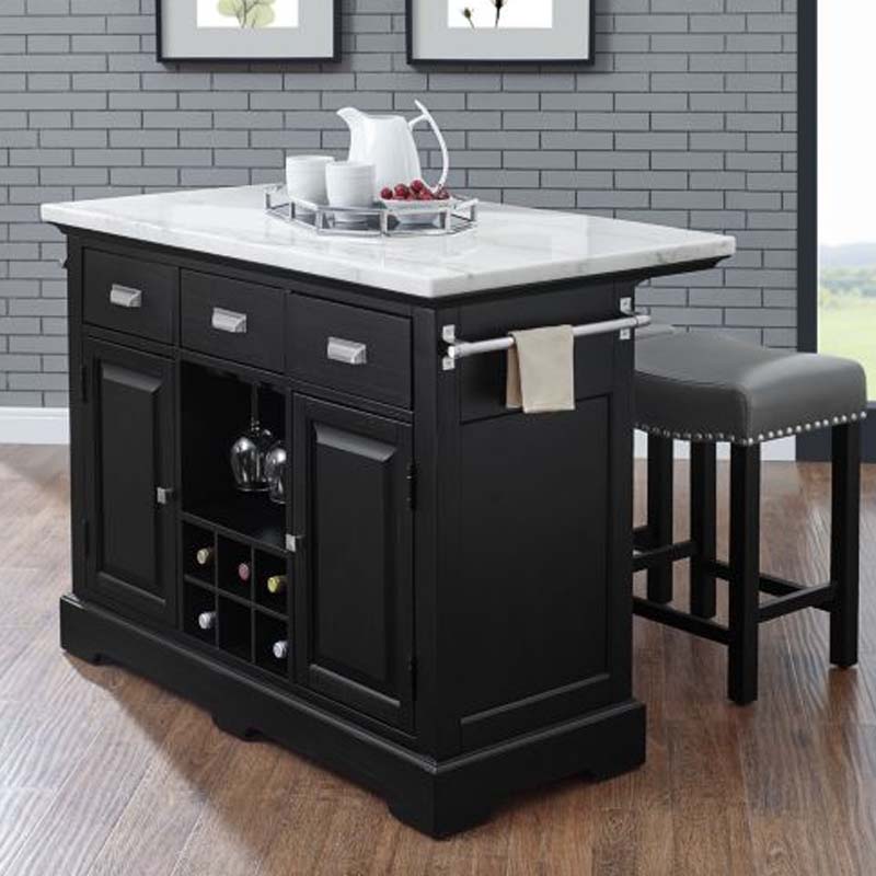 Black kitchen island