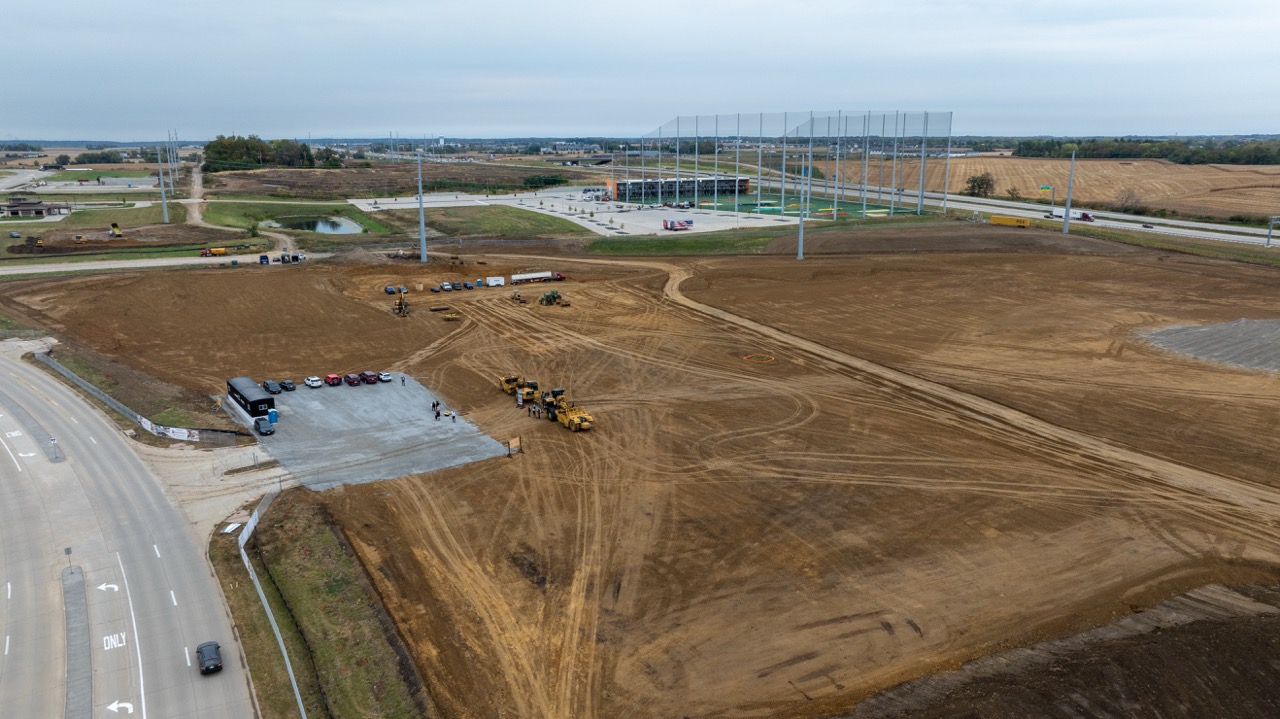 drone shot of the Tiffin site