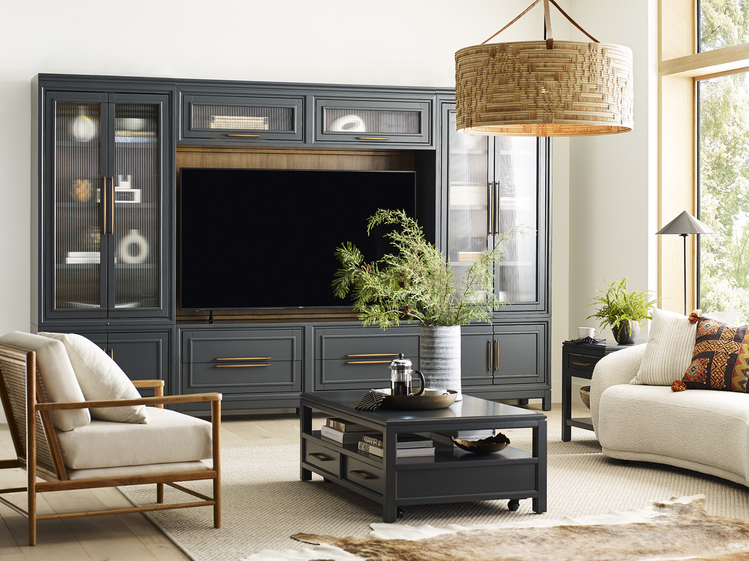 Aspen Alexander midnight blue entertainment center