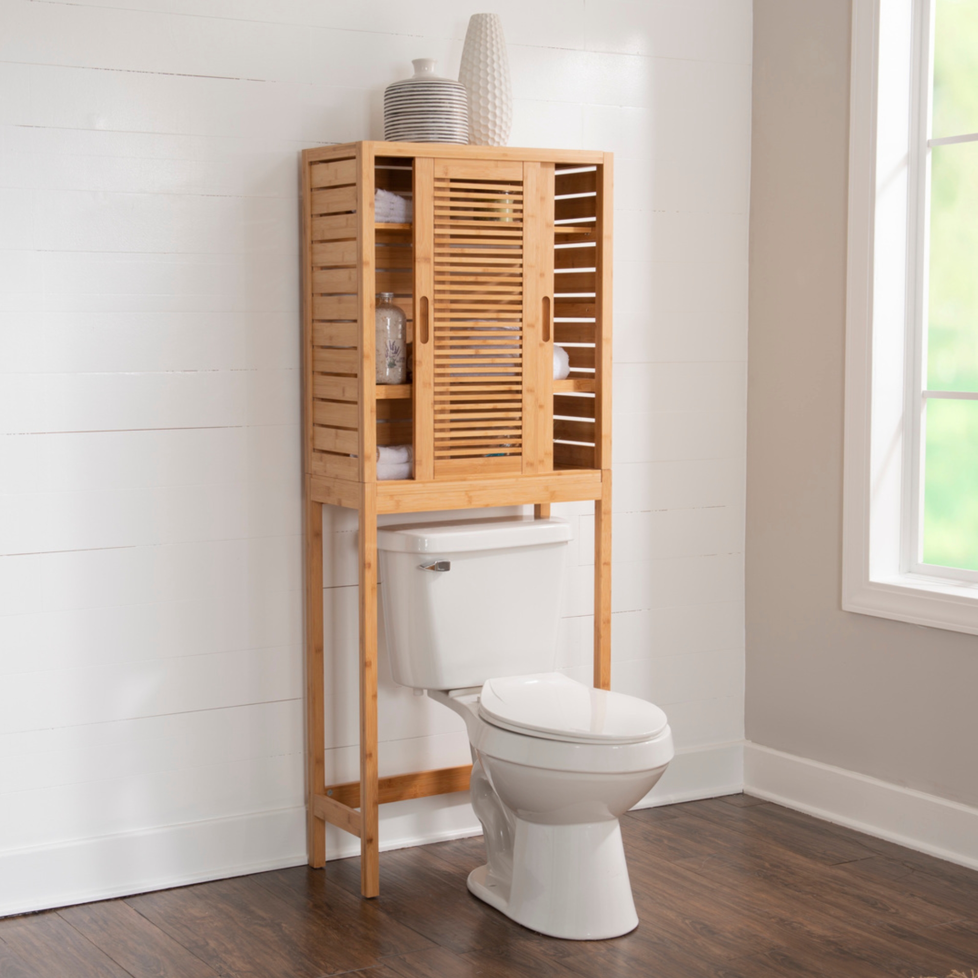 Over the toilet wooden storage piece