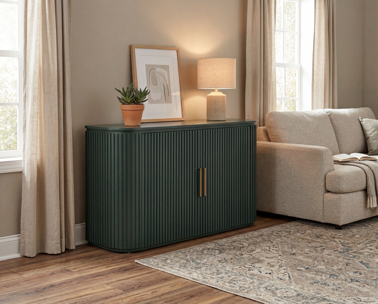 sit stand desk in a home office scene