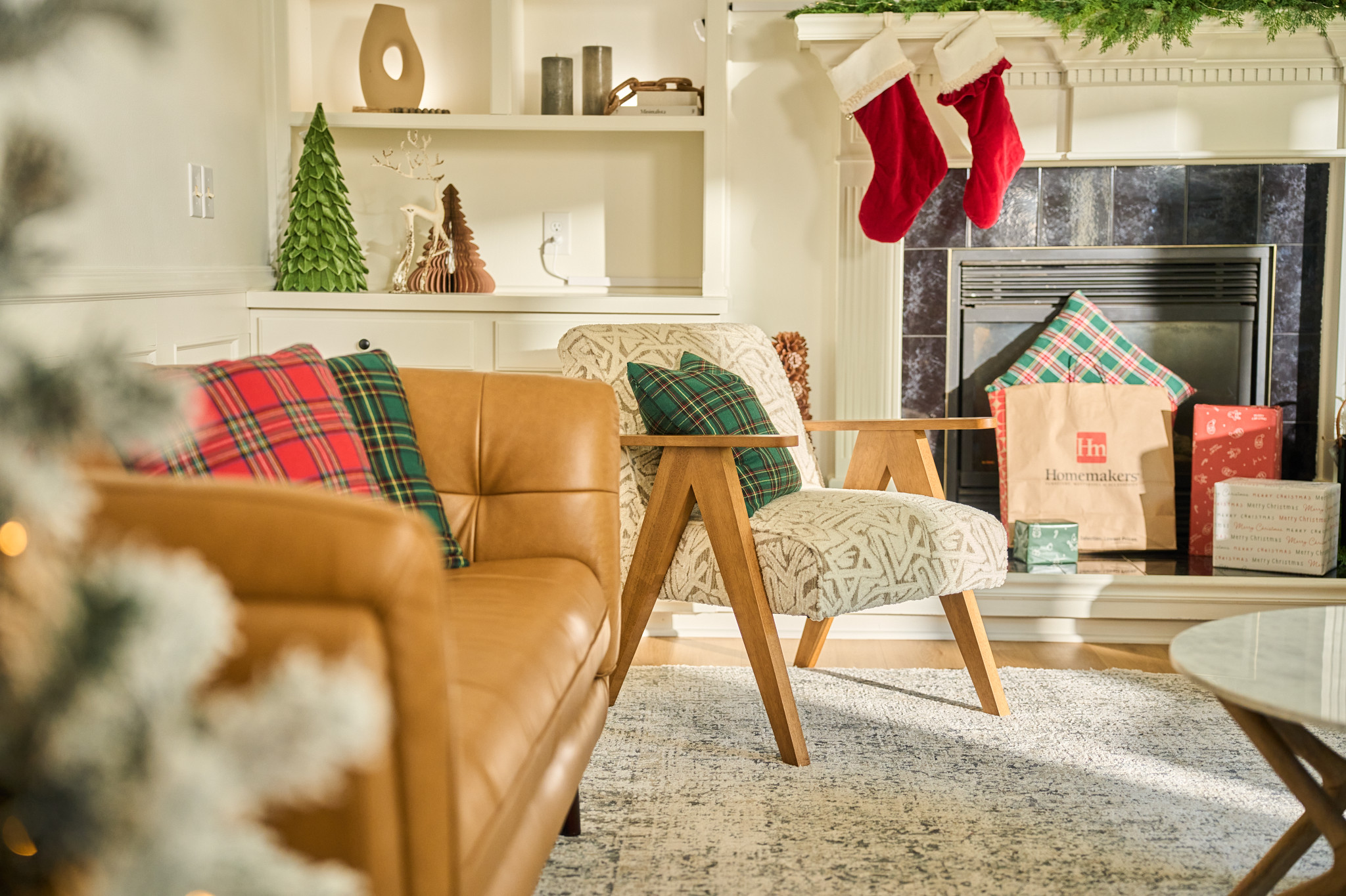 Living room setting with holiday decor