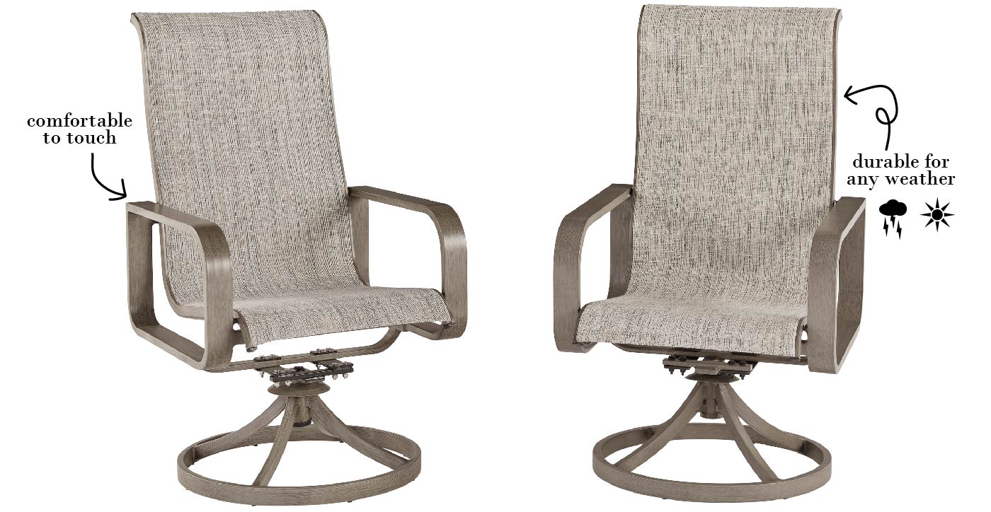 Ashley Beach Front Swivel Sling Chairs 