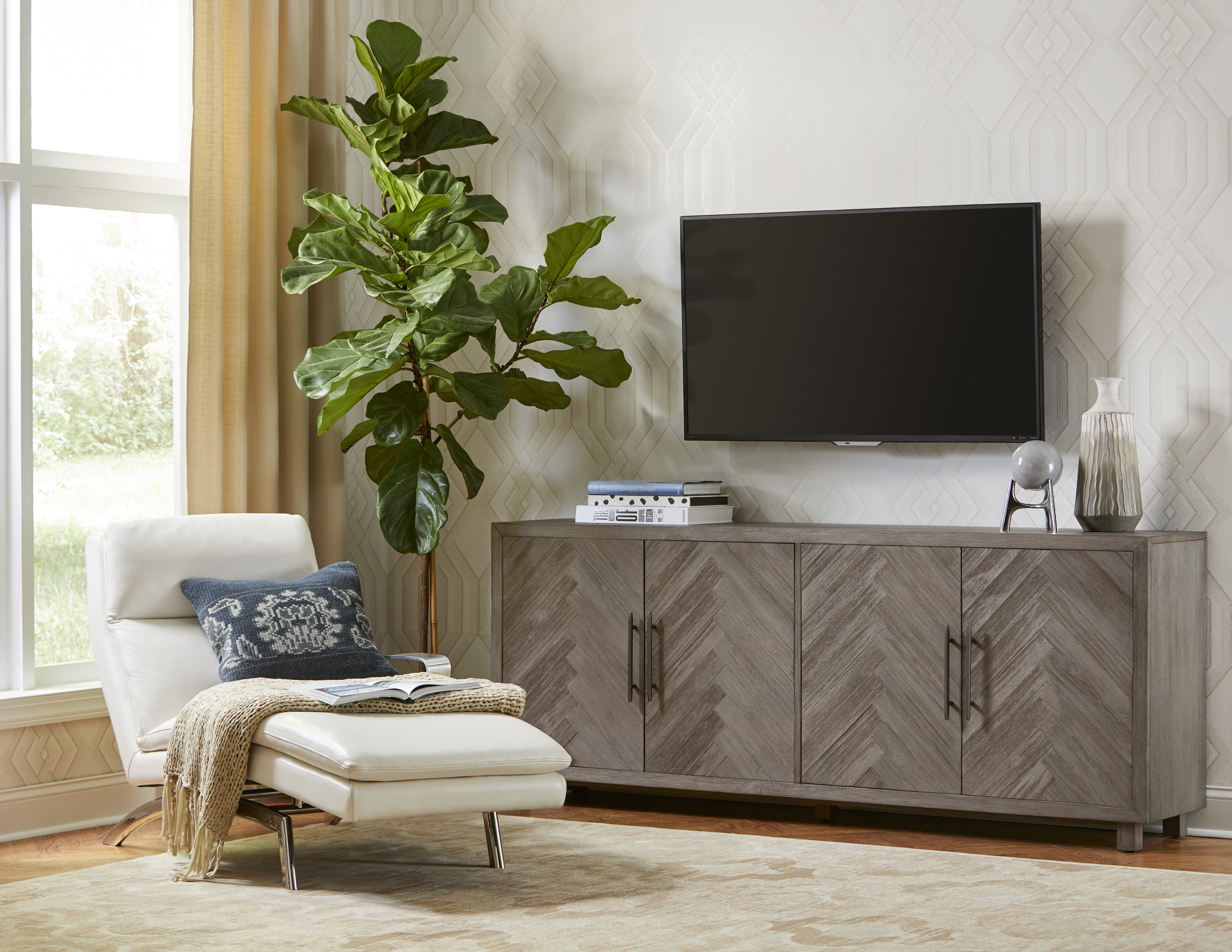 Martin Furniture Pallisades Gray 80-inch TV Stand