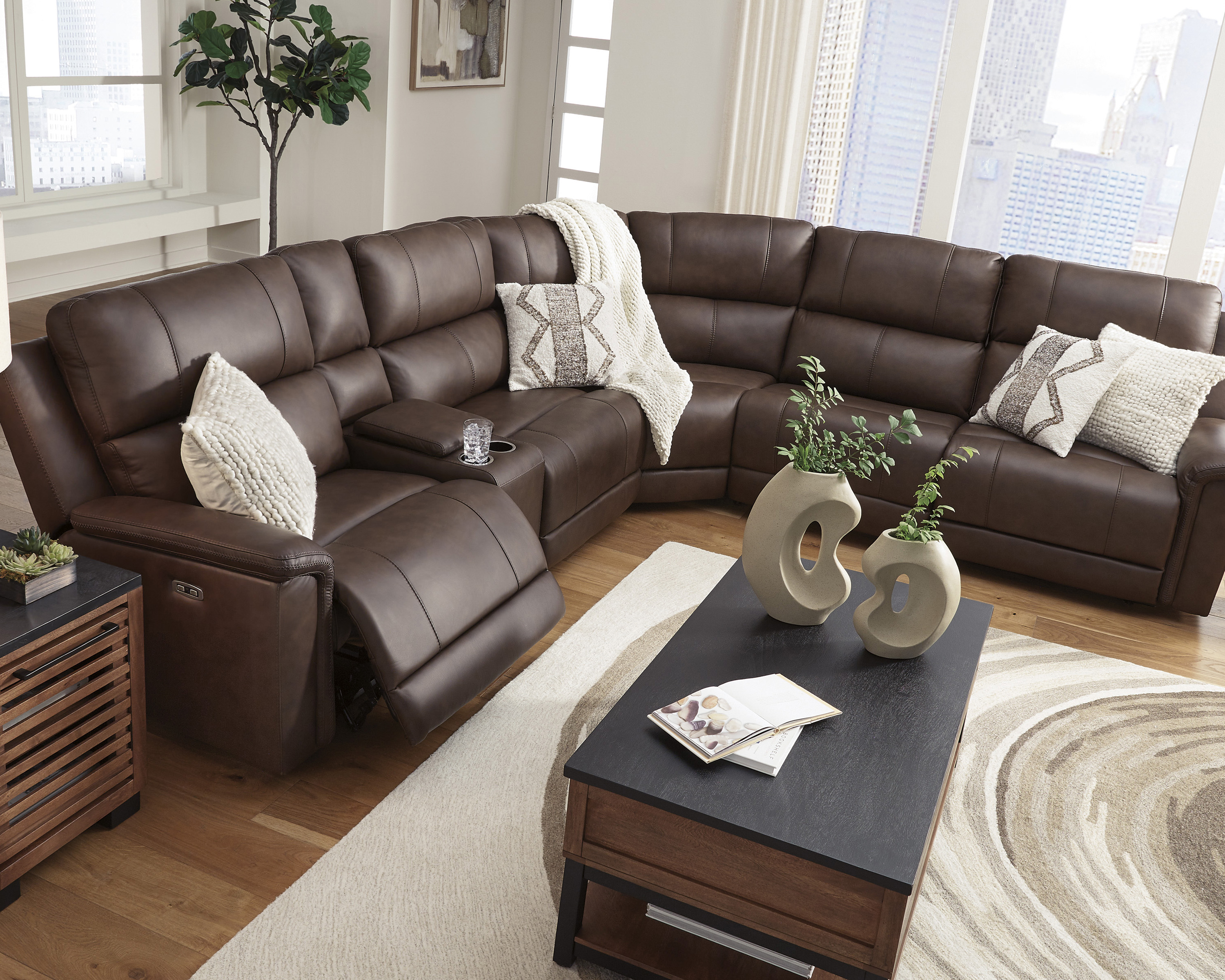 brown sectional