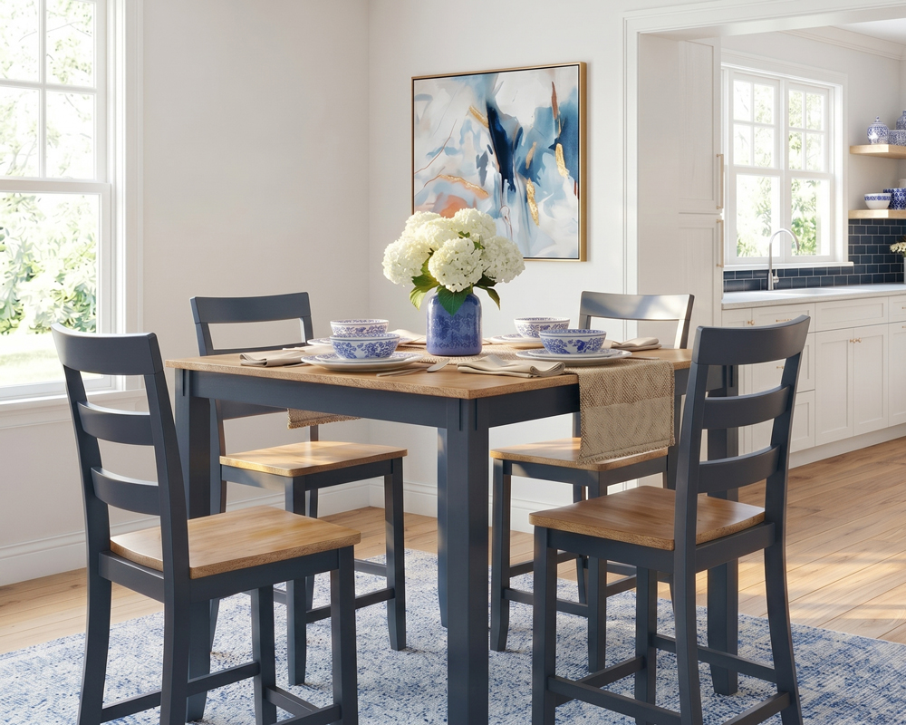 dark blue dining set