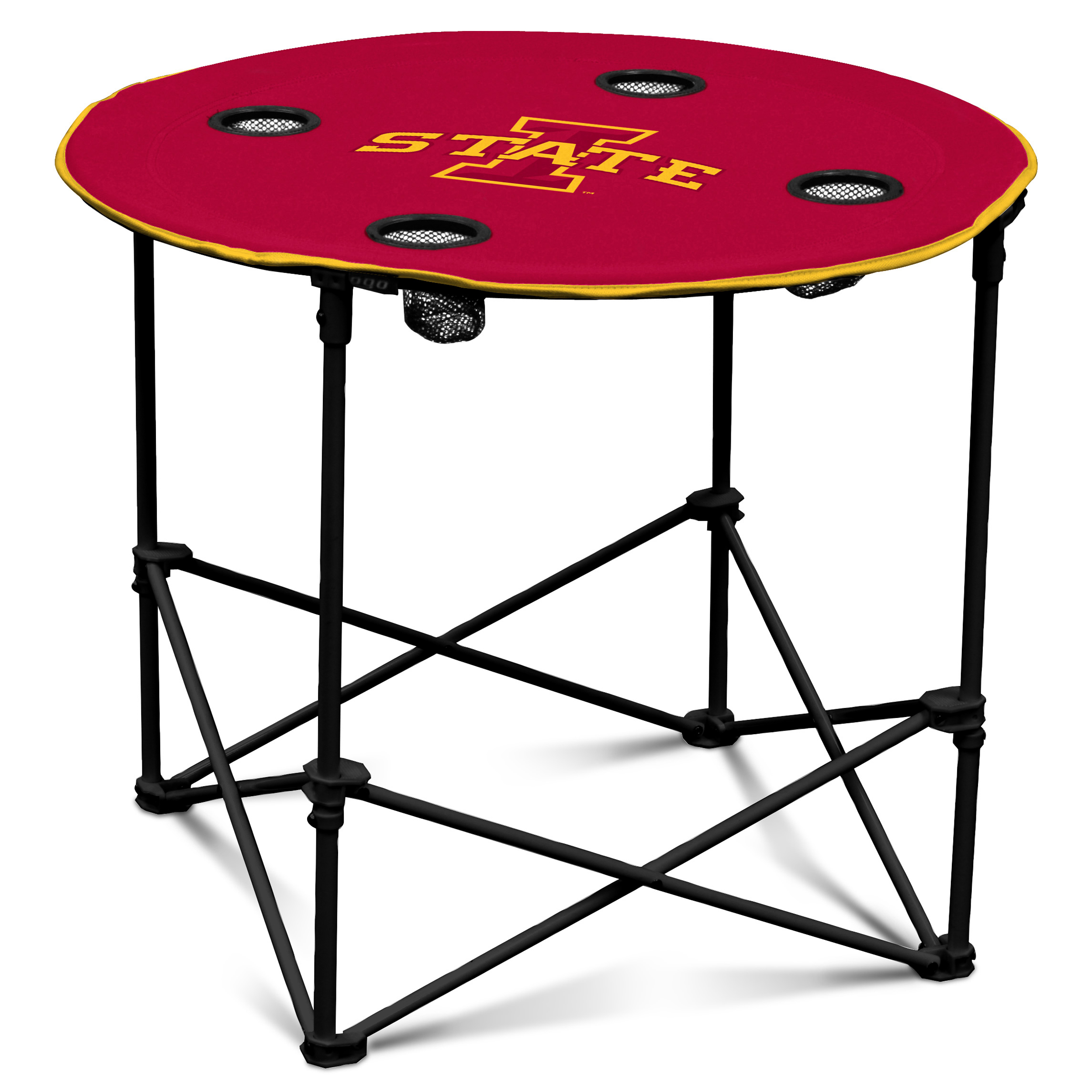 Folding table with cup holders