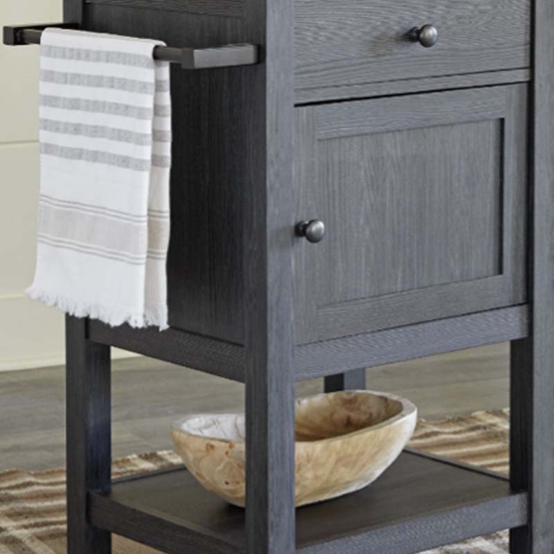 Kitchen island with towel