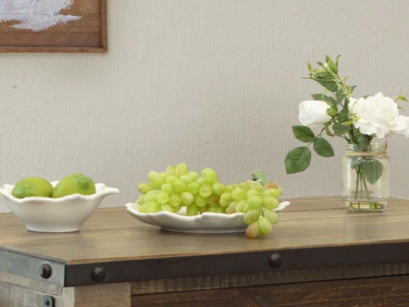 Grapes and limes on table