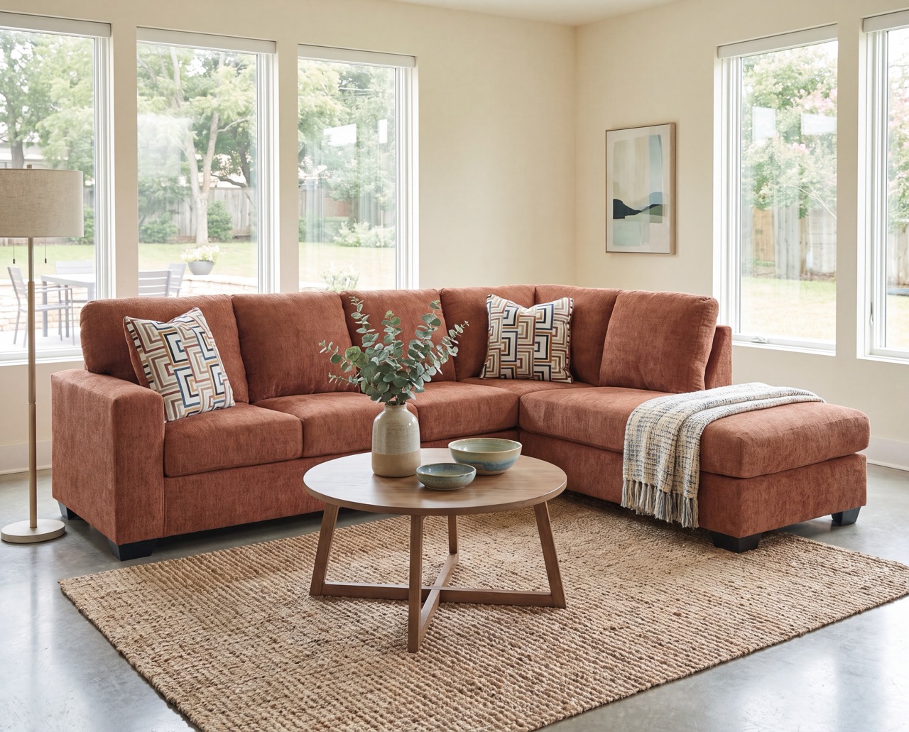 light gray sectional in a living room