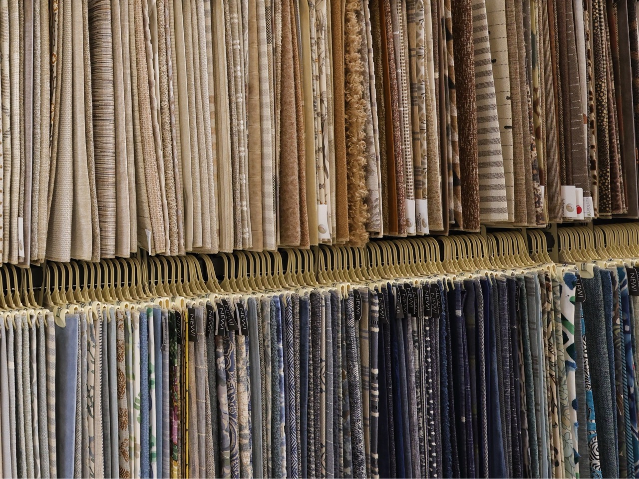 detailed shot of various custom fabric swatches we offer