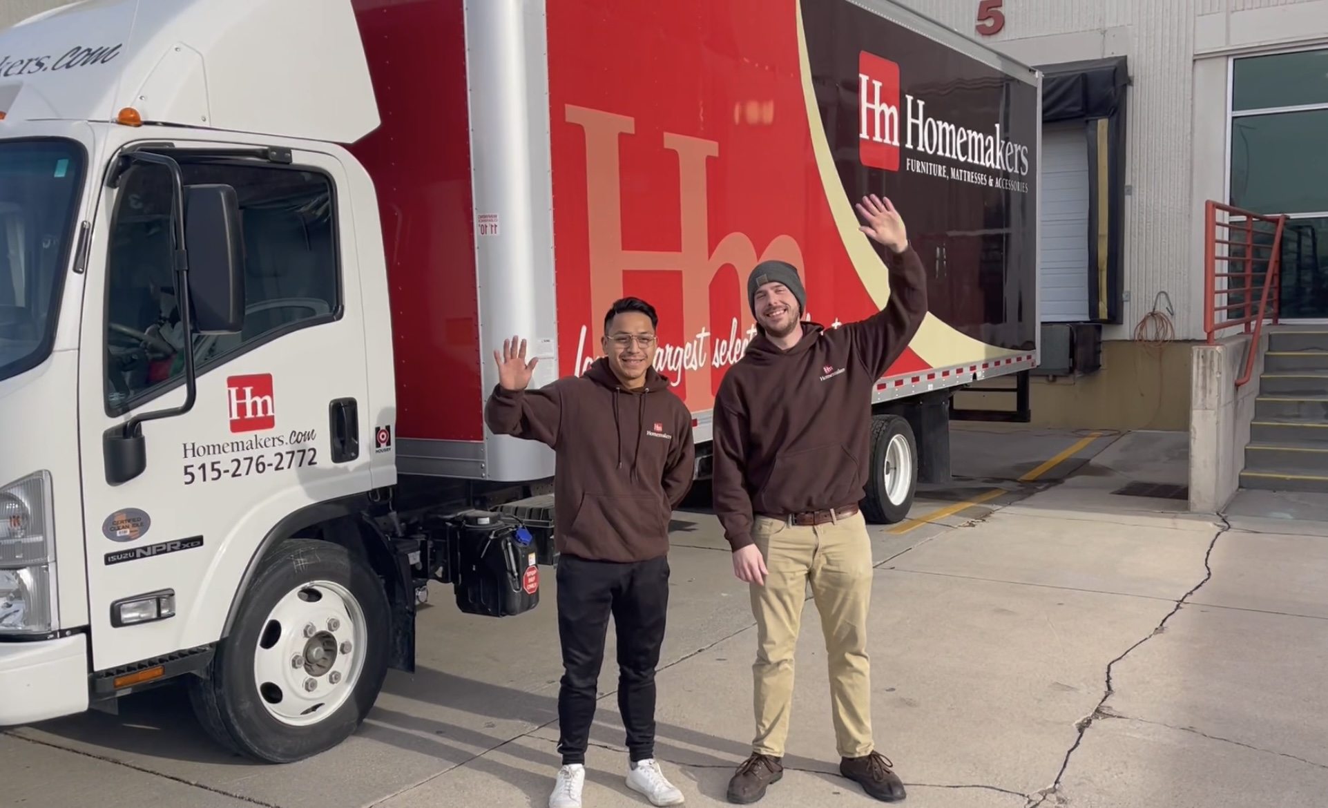 Delivery Drivers in front of a Homemakers Truck